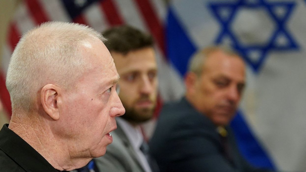 FILE PHOTO: Israeli Defense Minister Yoav Gallant speaks during his meeting with U.S. Secretary of Defense Lloyd Austin (not pictured) at the Pentagon in Washington, U.S., March 26, 2024.