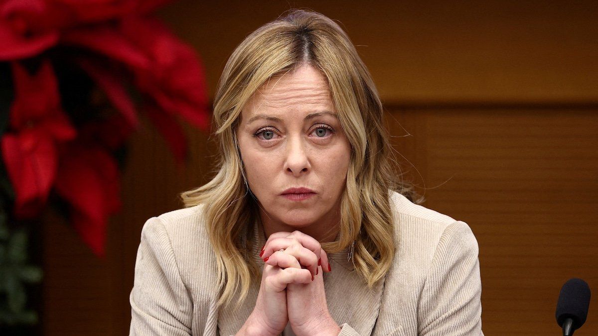 ​FILE PHOTO: Italy's Prime Minister Giorgia Meloni attends her end-of-year press conference in Rome, Italy, January 4, 2024. 