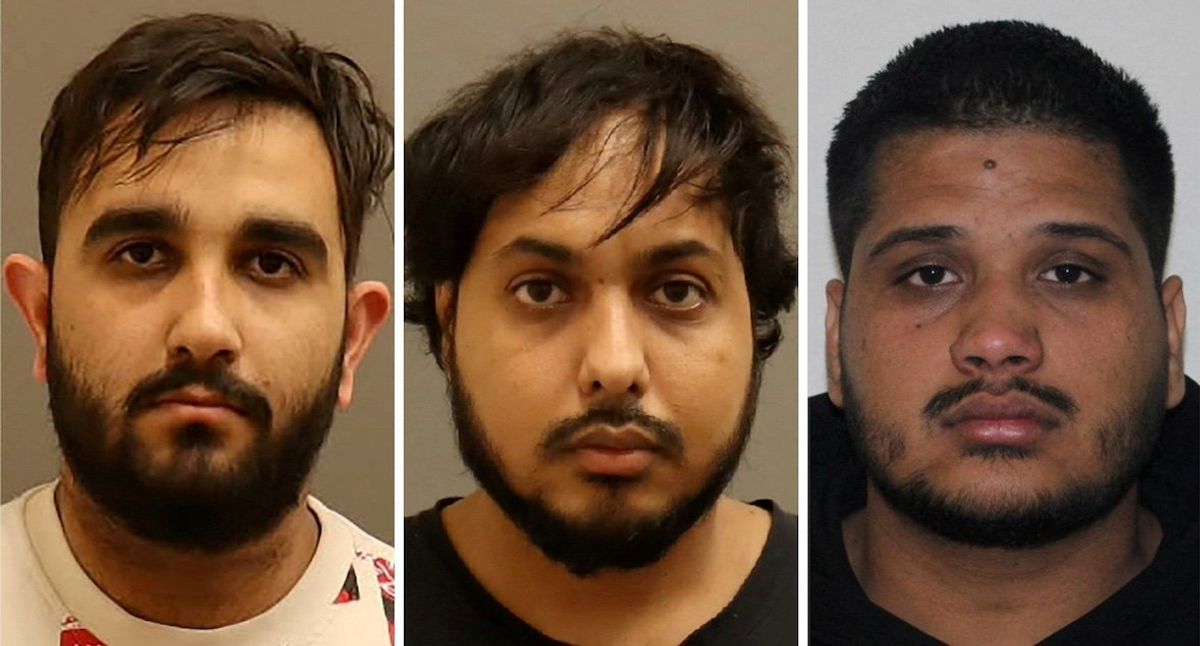 FILE PHOTO: Karan Brar, Kamalpreet Singh and Karanpreet Singh, the three individuals charged with first-degree murder and conspiracy to commit murder in relation to the murder in Canada of Sikh separatist leader Hardeep Singh Nijjar in 2023, are seen in a combination of undated photographs released by the Integrated Homicide Investigation Team (IHIT). 