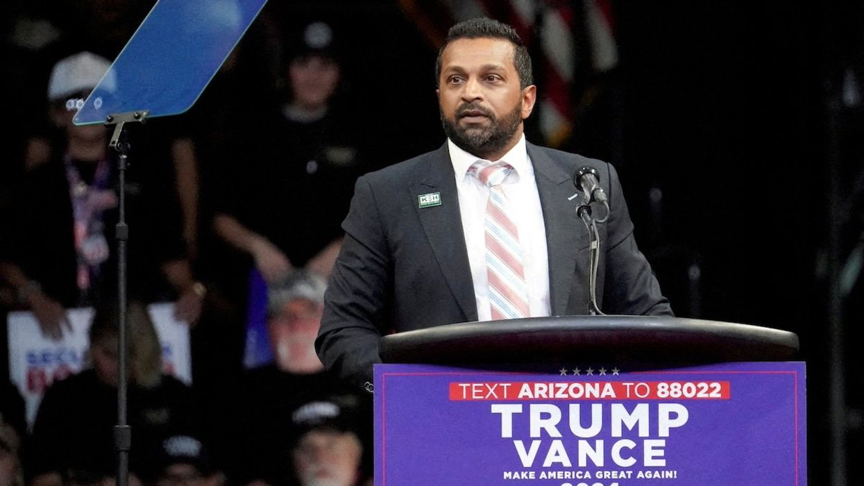 FILE PHOTO: Kash Patel, former chief of staff to the defense secretary, speaks on the day Republican presidential candidate and former U.S. President Donald Trump holds a campaign rally, in Prescott Valley, Arizona, U.S., October 13, 2024.