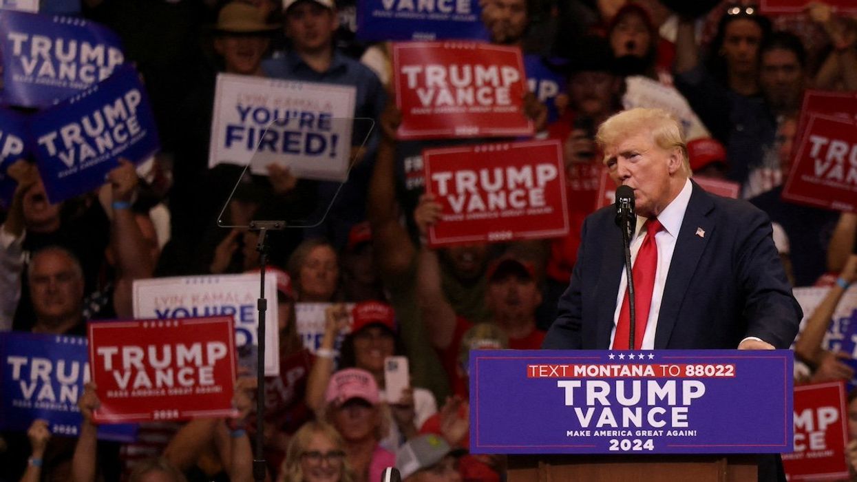 FILE PHOTO: Republican presidential nominee and former U.S. President Donald Trump attends a campaign rally in Bozeman, Montana, U.S., August 9, 2024.