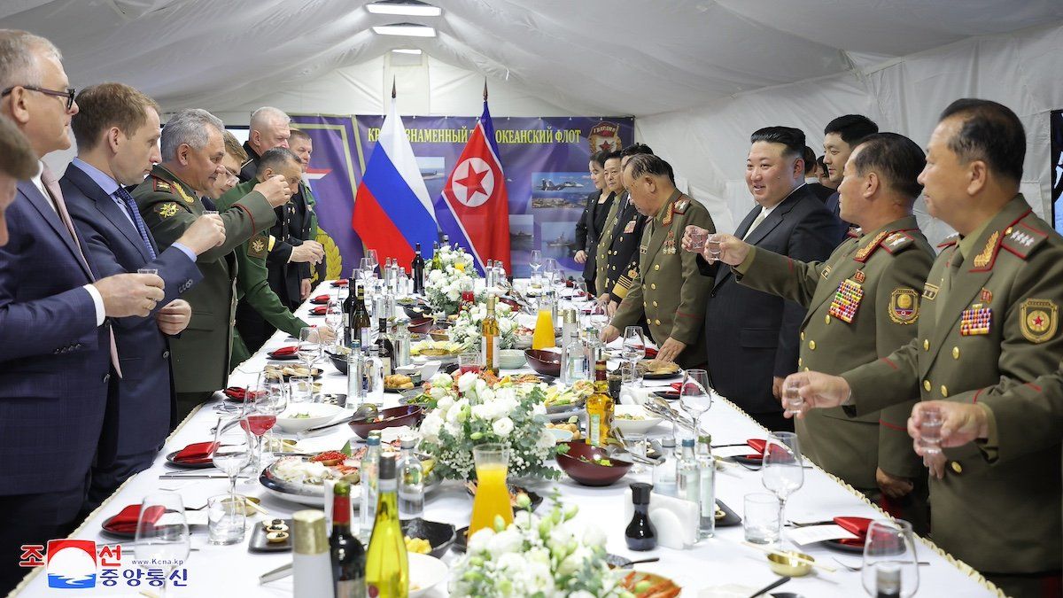 FILE PHOTO: September 17, 2023, by the North Korean Central News Agency (KCNA), the chairman of the North Korean State Affairs Committee is shown , Kim Jong-un, and his delegation, after their arrival in Vladivostok, in the middle of a tour of the Russian Far East, after holding a summit with Russian President Vladimir Putin.