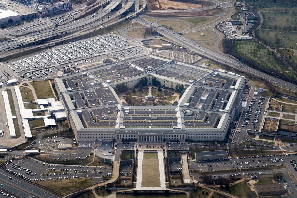FILE PHOTO: The Pentagon is seen from the air in Washington, U.S., March 3, 2022.