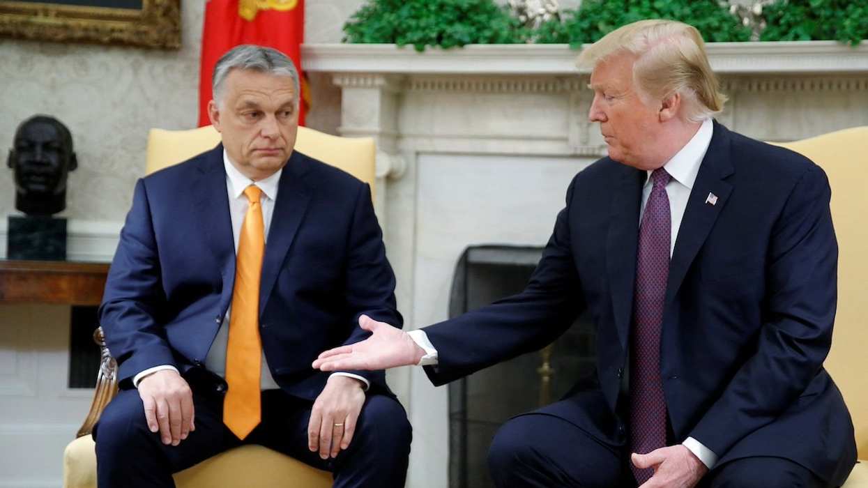 FILE PHOTO: U.S. President Donald Trump greets Hungary's Prime Minister Viktor Orban in the Oval Office at the White House in Washington, U.S., May 13, 2019.