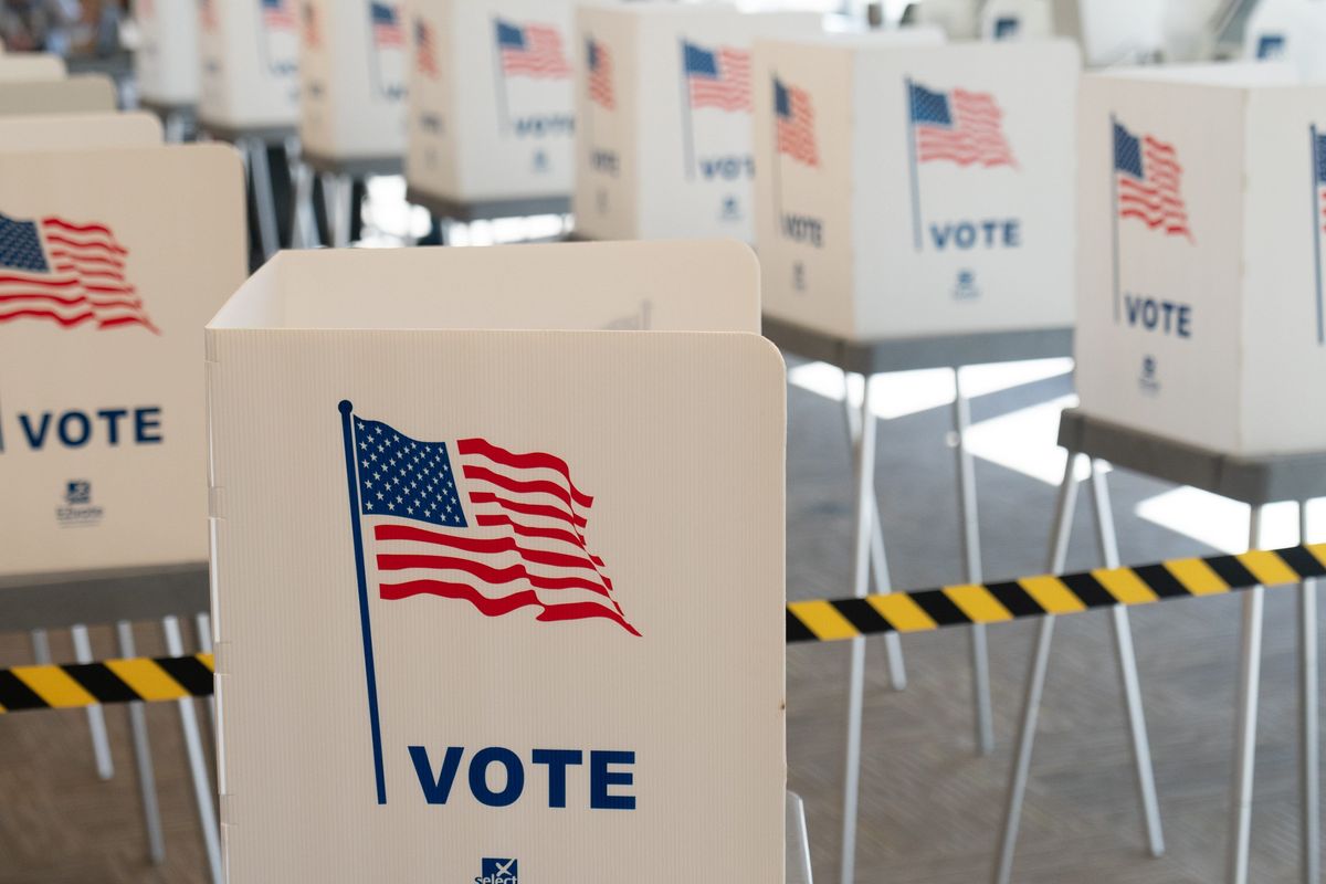 FILE PHOTO: Voting booths are set up at the Shawnee County Elections Office