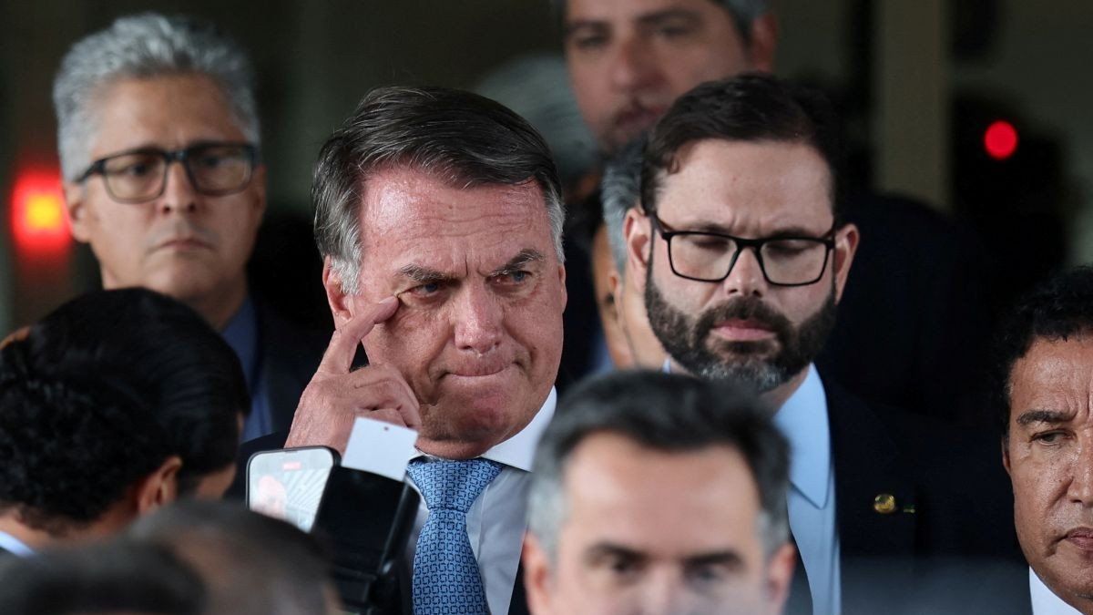 ​Former Brazilian President Jair Bolsonaro walks on March 26, 2025, after the Supreme Court ruled that he must stand trial.