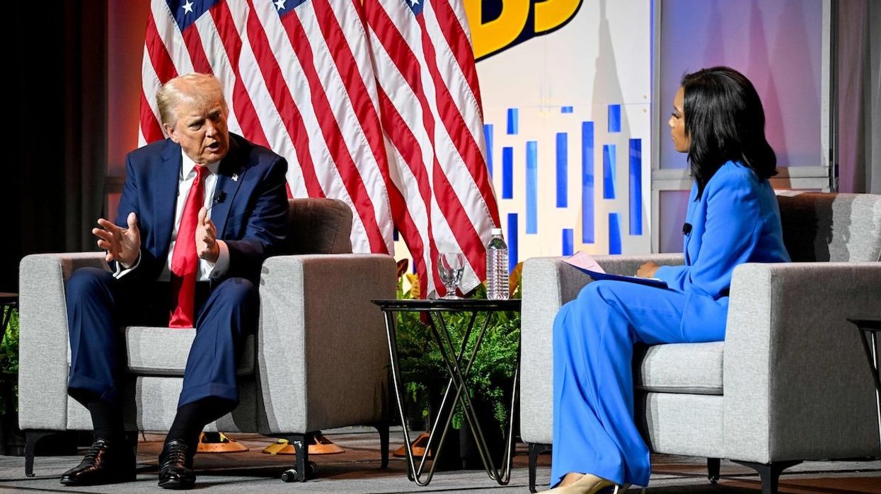 Former President Donald Trump speaks on a panel of the National Association of Black Journalists convention in Chicago, on July 31, 2024.