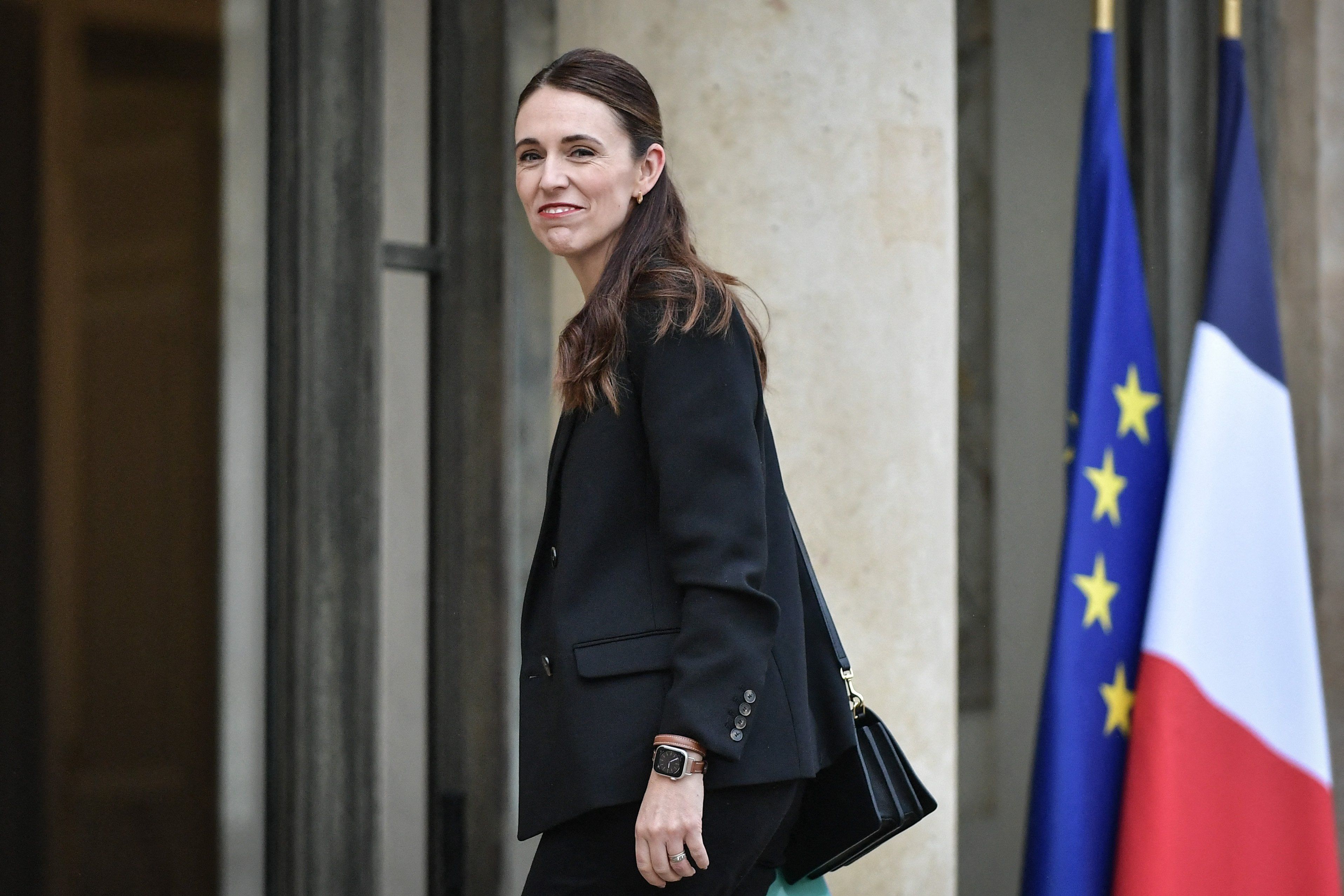 ​Former Prime Minister of New Zealand and special envoy for the Christchurch Appeal Jacinda Ardern arrives at the 5th Christchurch Appeal Summit, co-chaired by her and French President Emmanuel Macron at the Elysee Palace in Paris, on Nov. 10, 2023. 