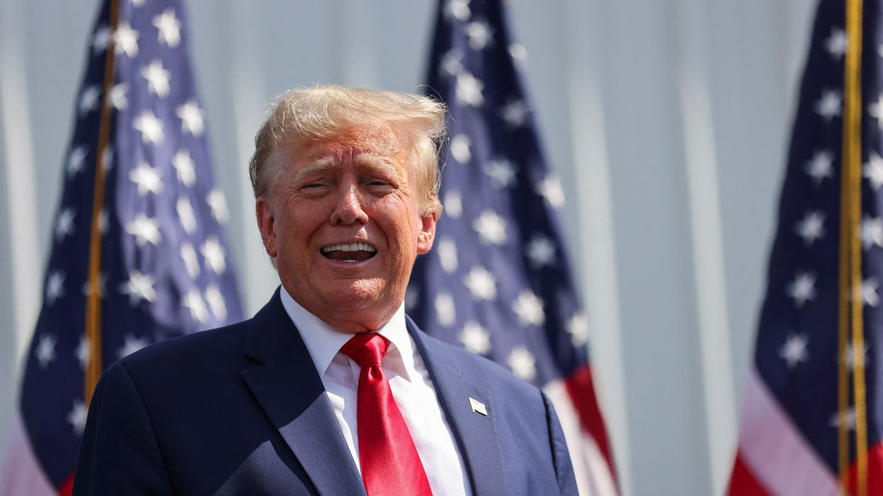 Former U.S. President and Republican presidential candidate Donald Trump attends a 2024 presidential election campaign event at Sportsman Boats in Summerville, South Carolina, U.S. September 25, 2023.