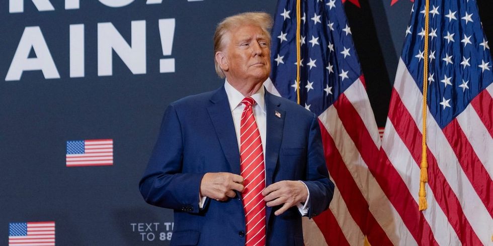 Former U.S. President and Republican presidential candidate Donald Trump attends a campaign event, in Clinton, Iowa, U.S., January 6, 2024.