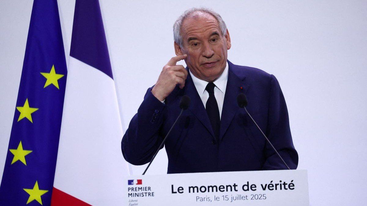 ​French Prime Minister Francois Bayrou speaks during a news conference to present a major public finance recovery plan in Paris, France, July 15, 2025.