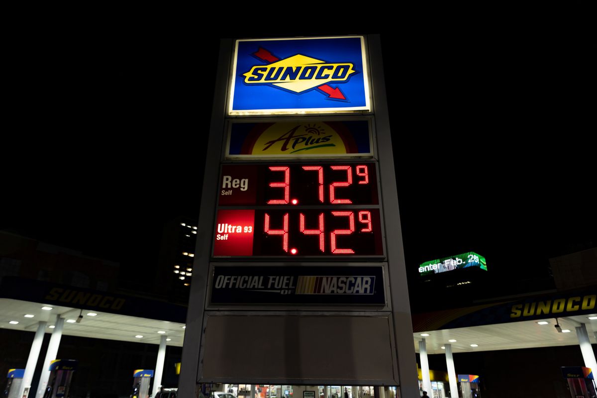 Gasoline prices at a US Sunoco