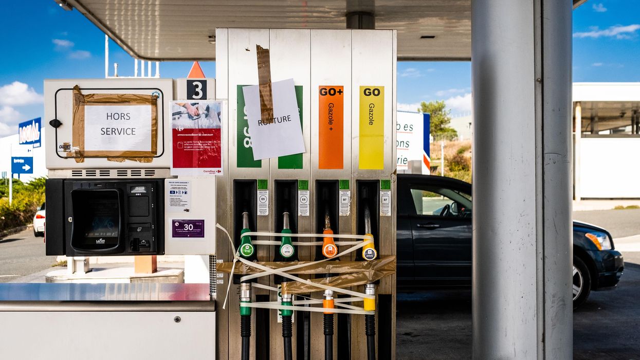 Gasoline pump out of gas following the strike of the employees of the oil refineries in France.