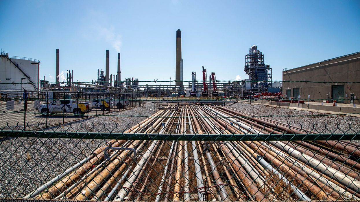General view of the Imperial Oil refinery located near Enbridge's Line 5 pipeline in Sarnia, Ontario.
