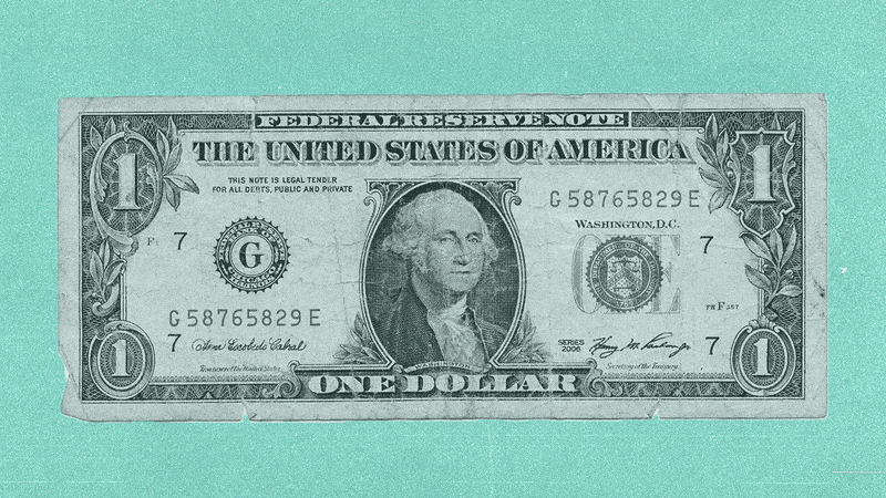 Gif showing a US dollar bill turning into the symbol for contactless card payments
