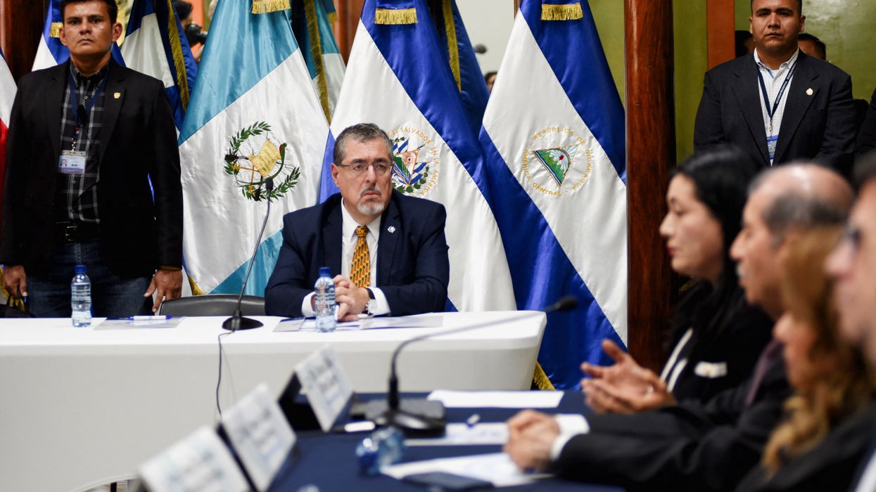 Guatemala President-elect Bernardo Arevalo meets with judges of the Supreme Electoral Tribunal in Guatemala City.