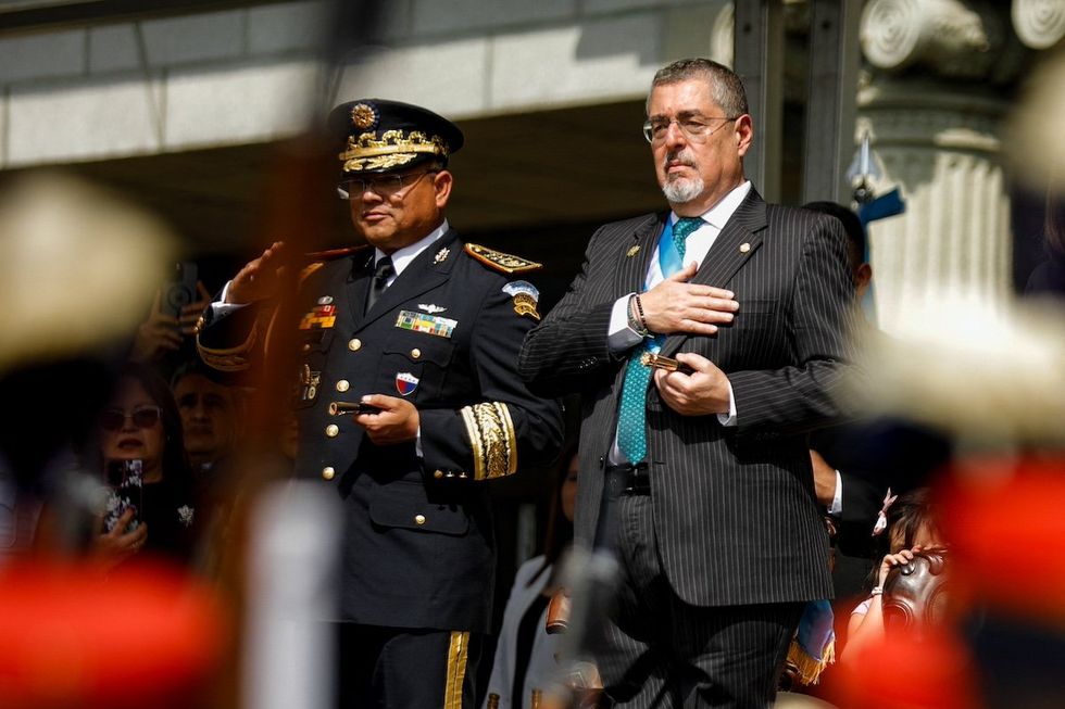 Guatemala's new President Bernardo Arevalo attends a ceremony to be recognised as the commander-in-chief of the armed forces, in Guatemala City, Guatemala, January 15, 2024.