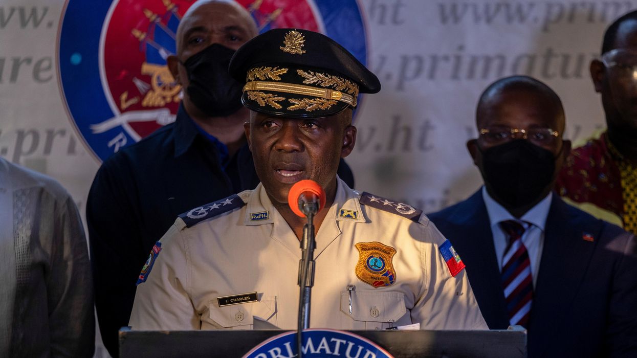 Haiti's Head of Haitian National Police, Leon Charles speaks during a news conference following the assassination of President Jovenel Moise, in Port-au-Prince, Haiti July 11, 2021