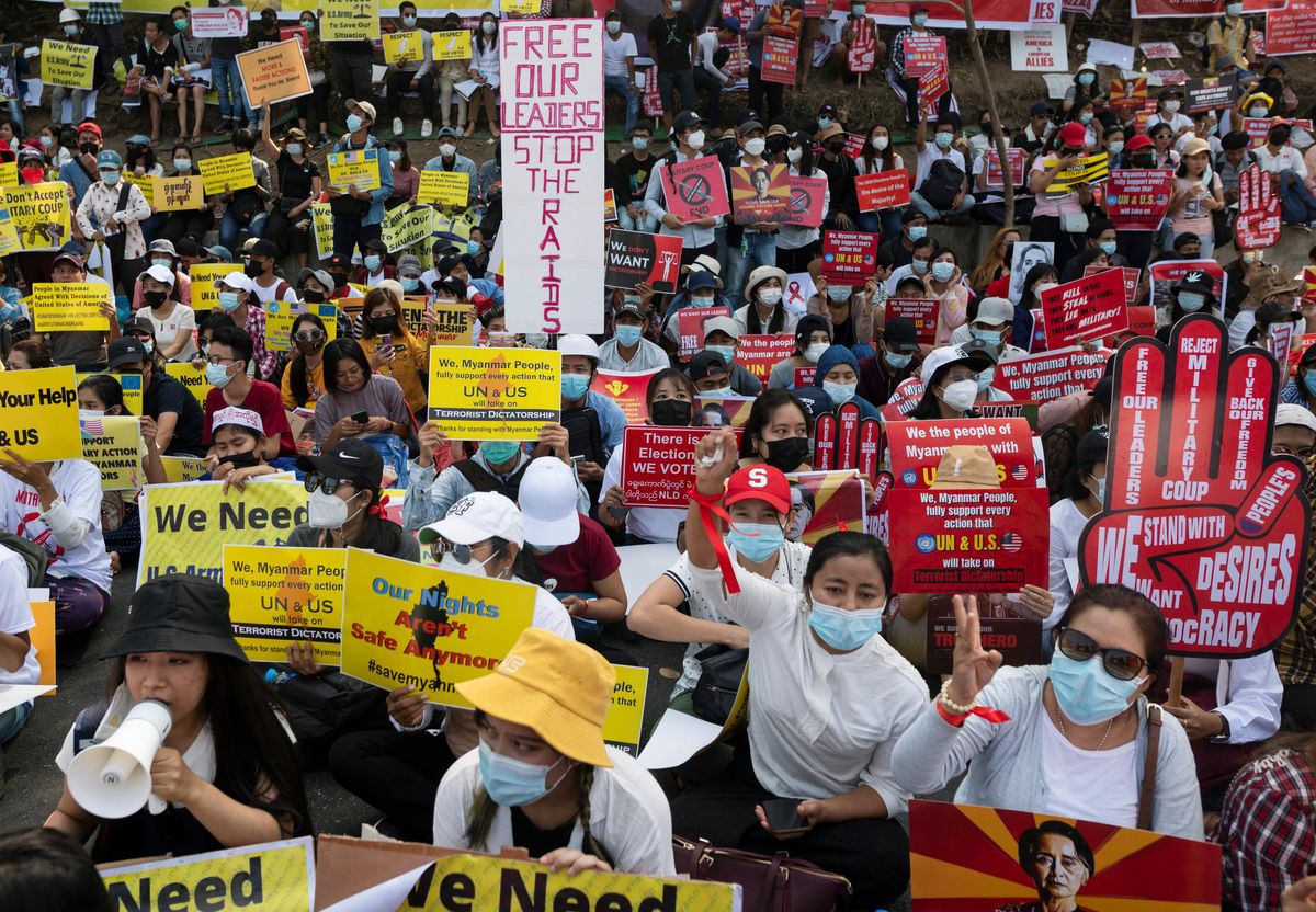 Hard Numbers: Myanmar protesters threatened, new WTO chief, Chad deploys Sahel troops, Peru officials jump vaccine queue
