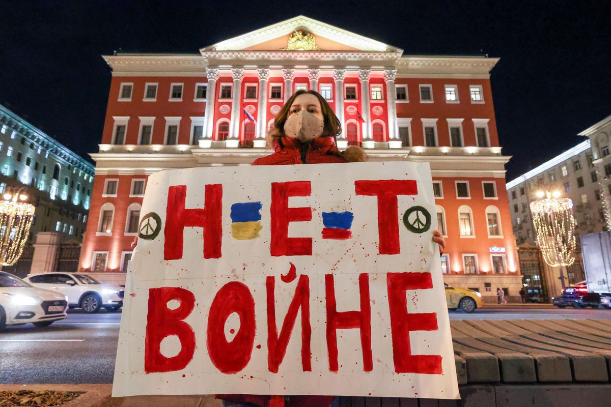 Hard Numbers: Russia arrests protesters, Ukraine gets crypto donations, EU closes airspace, Ukrainians flee