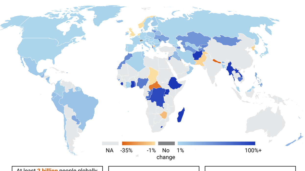 Has clean water access improved? Percent of population with access to safe drinking water based on accessiblity and quality (change from 2000-2020) | Infographic | The Graphic Truth