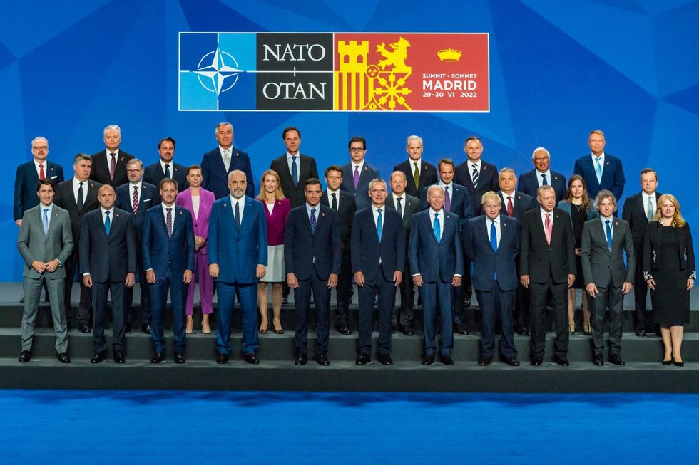 Heads of state gather for the family photo at the NATO Summit in Madrid.