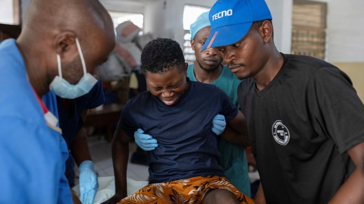 Health workers bring a patient for surgery, at the CBCA Ndosho Hospital, a few days after the M23 rebel group seized the town of Goma, in Goma, North Kivu province in eastern Democratic Republic of the Congo, on Feb. 1, 2025.