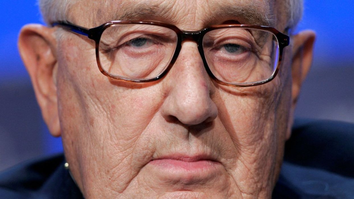 Henry Kissinger, former U.S. Secretary of State, attends the opening news conference of the annual WEF meeting in the Swiss Alpine resort town of Davos, Switzerland January 23, 2008.