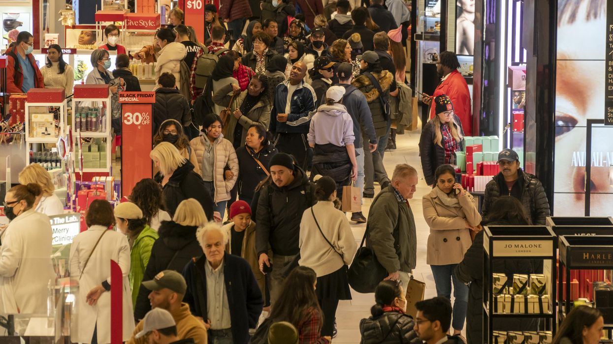 Hordes of shoppers throng the Macy's Herald Square flagship store in New York on Black Friday.