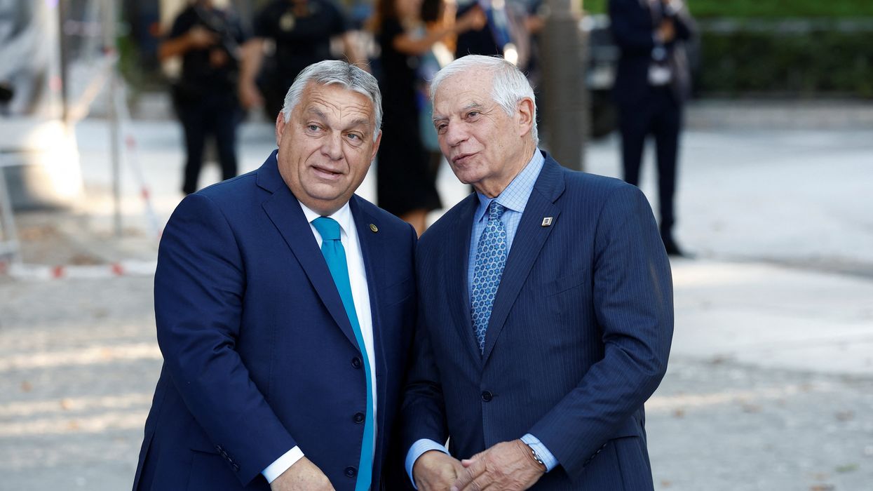 Hungary's Prime Minister Viktor Orban and High Representative of the European Union for Foreign Affairs and Security Policy Josep Borrell attend the informal meeting of European heads of state or government, in Granada, Spain October 6, 2023.