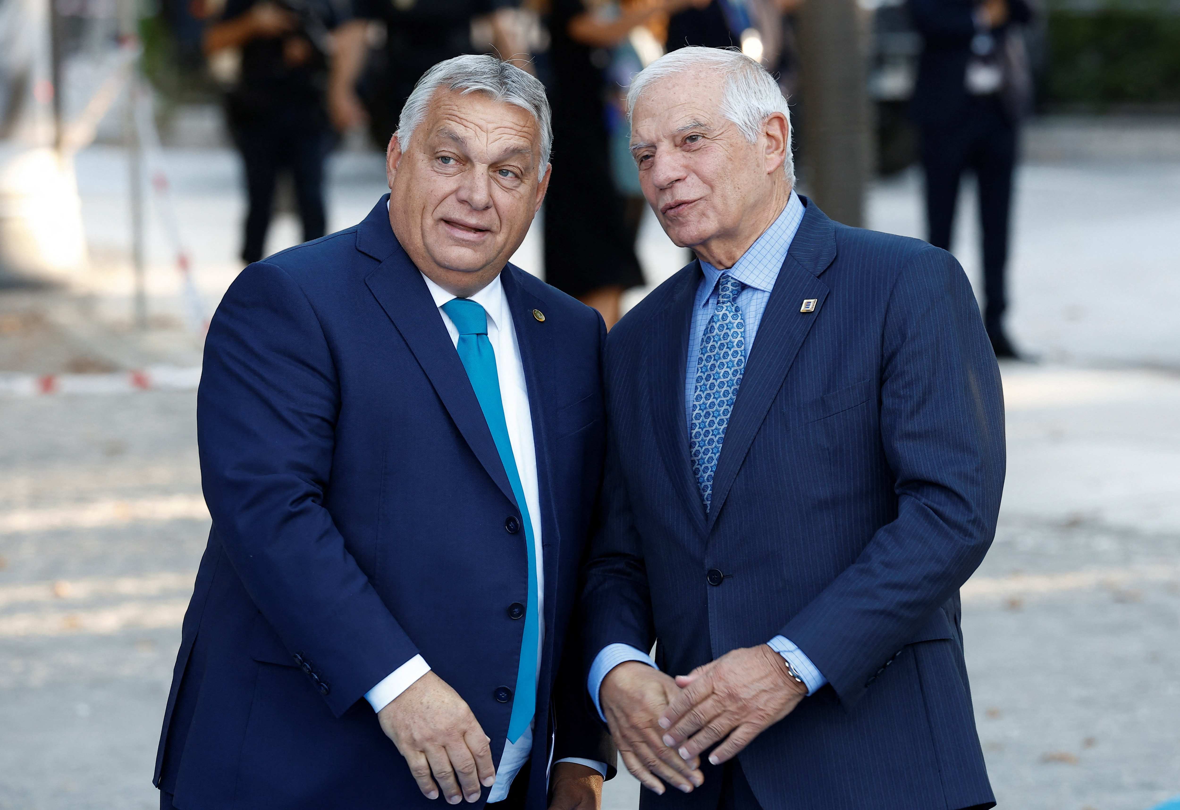 Hungary's Prime Minister Viktor Orban and High Representative of the European Union for Foreign Affairs and Security Policy Josep Borrell attend the informal meeting of European heads of state or government, in Granada, Spain October 6, 2023.