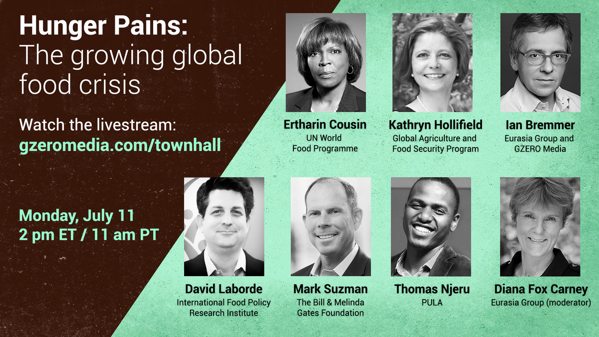 Hunger Pains: The growing global food crisis  Monday, July 11, 2022 | 2:00 pm ET