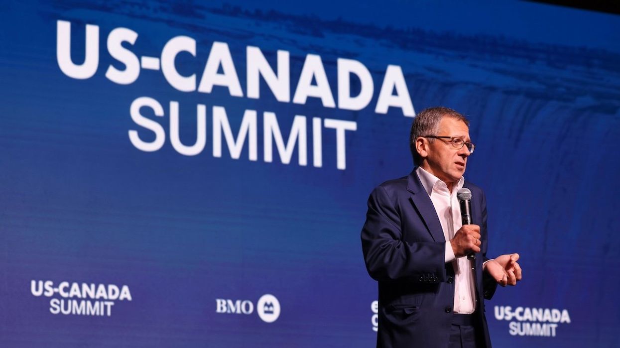 Ian Bremmer addresses the audience at the 2024 US-Canada Summit in Toronto.