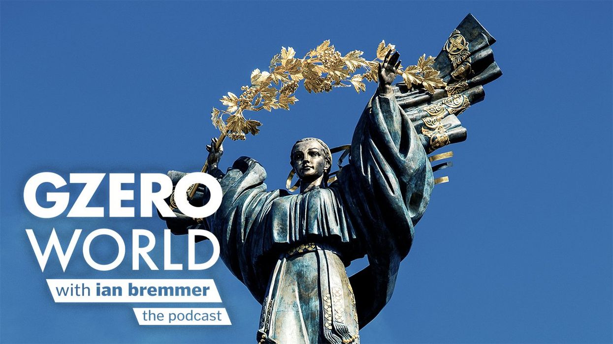 image of a statue with GZERO World with ian bremmer - the podcast
