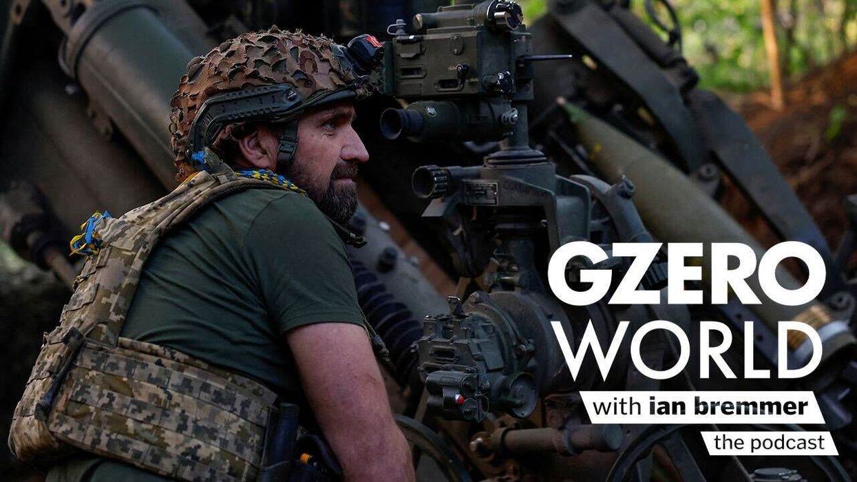 image of a Ukrainian soldier on the battlefront with GZERO World with ian bremmer - the podcast