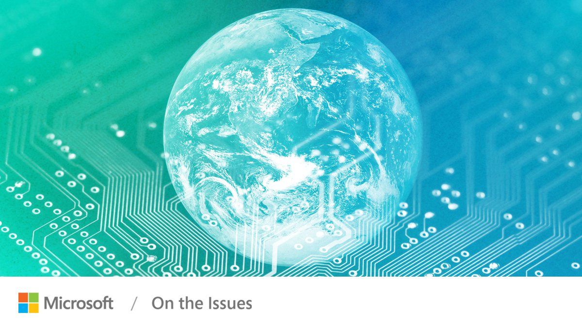 Image of Earth, with the Microsoft logo below | Microsoft On the Issues