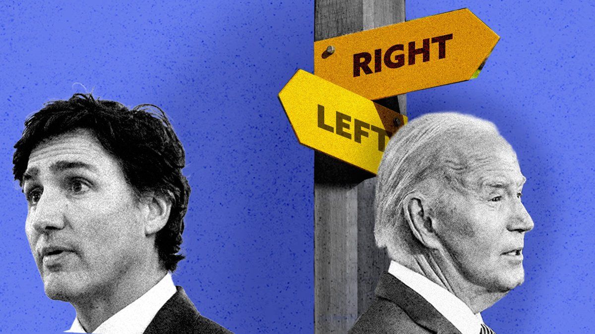 While Biden leans in for moderates, Trudeau plays his greatest progressive hits