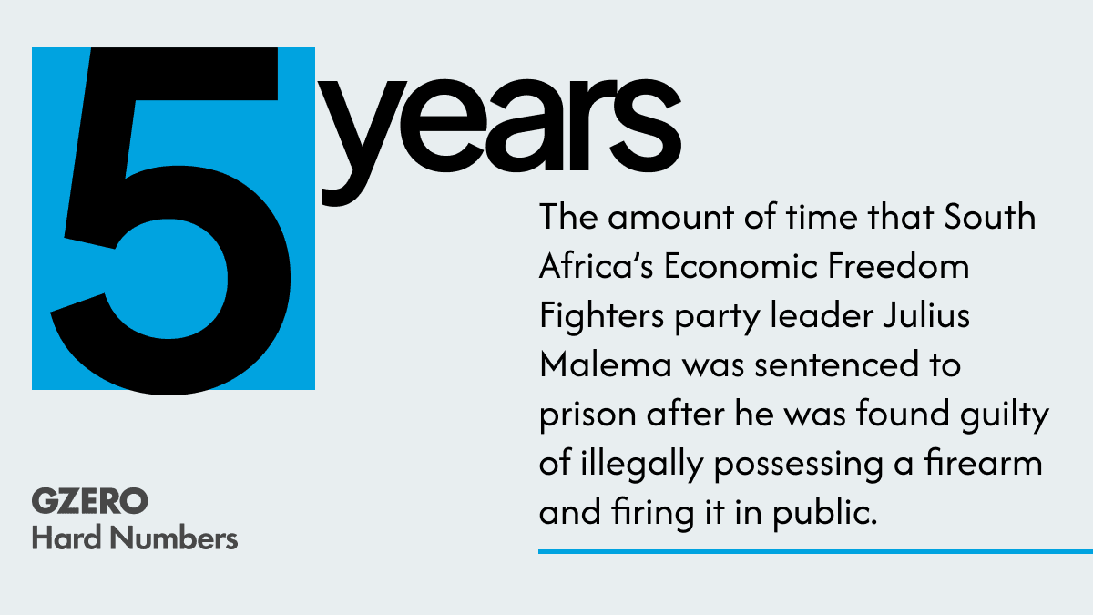 Hard Number: Controversial South African politician sentenced