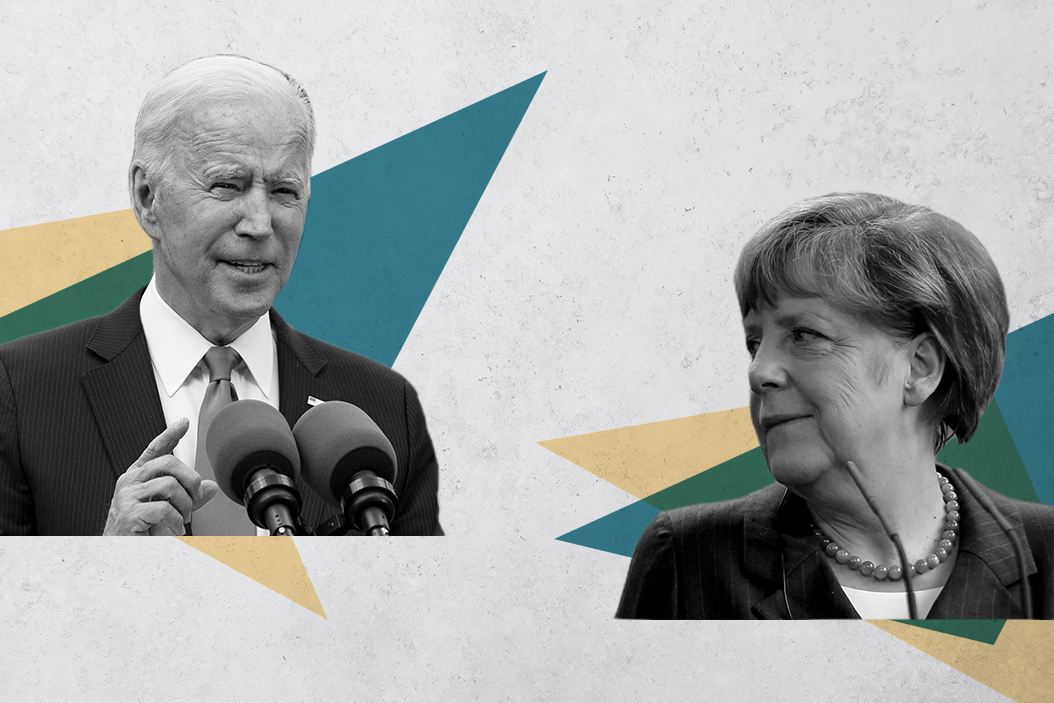 US President Joe Biden and German Chancellor Angela Merkel