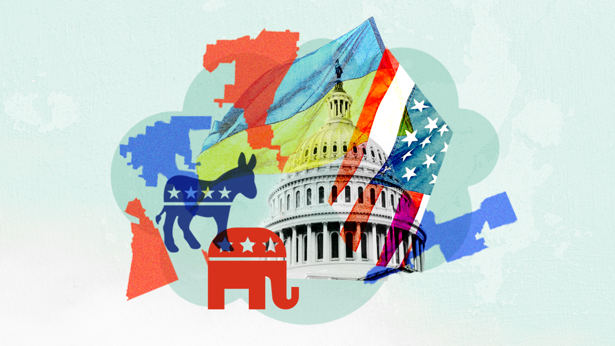 Images depicting the Republican and Democratic parties.