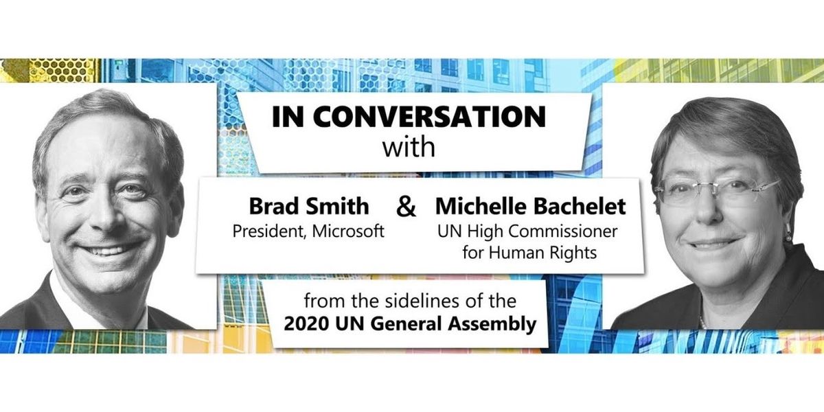 Michelle Bachelet discusses human rights with Microsoft President Brad Smith