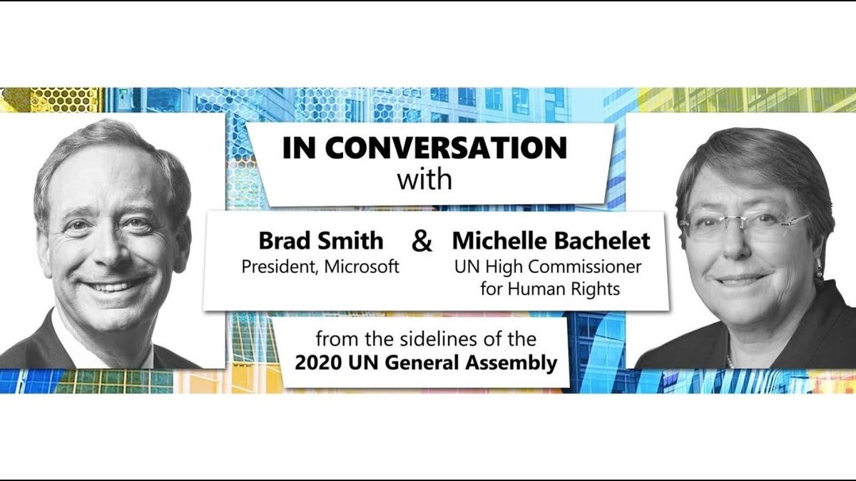 Michelle Bachelet discusses human rights with Microsoft President Brad Smith
