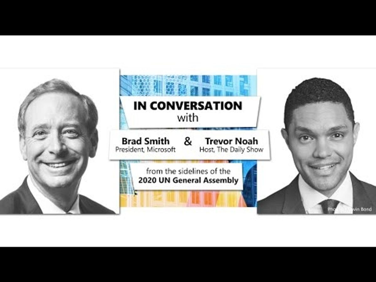 In Conversation: Brad Smith & Trevor Noah from the 2020 UN General Assembly