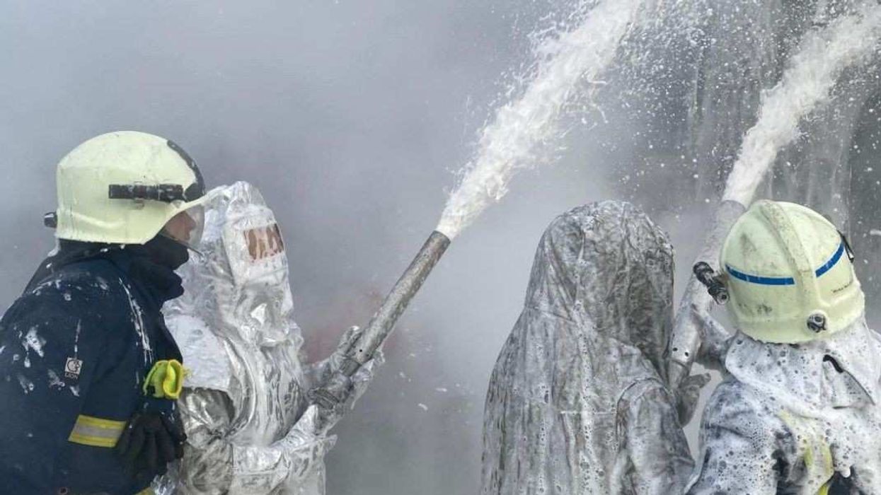 In these photos, emergency units carry out rescue work after a Russian attack in Ternopil and Prikarpattia oblasts on December 13, 2024. A large-scale Russian missile attack on Ukraine's energy infrastructure left half of the consumers in the Ternopil region without electricity, the Ternopil Regional State Administration reported.