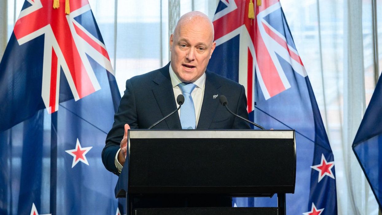 Incoming Prime Minister Christopher Luxon speaking at the announcement of the new Government in NZ in the Banquet Hall in Parliament Buildings in Wellington, New Zealand, Friday, November 24, 2023.