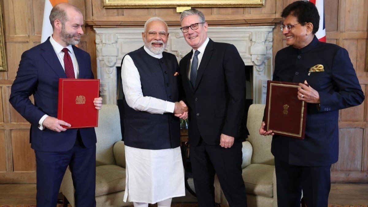 ​India Prime Minister Narendra Modi meets UK Prime Minister Keir Starmer at the Chequers Estate, United Kingdom, on July 24, 2025.