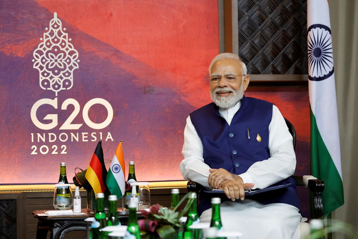 India's Prime Minister Narendra Modi attends a bilateral meeting during the G-20 summit in Bali, Indonesia.