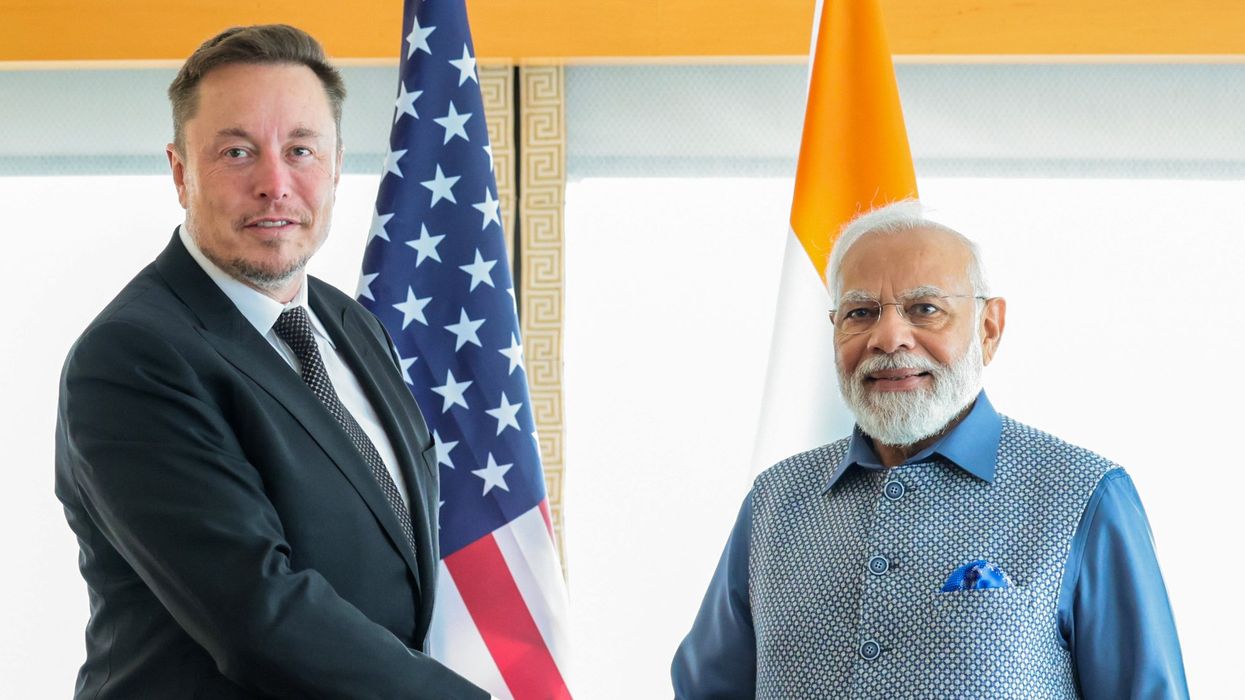 Indian Prime Minister Narendra Modi meets Tesla CEO Elon Musk in New York.