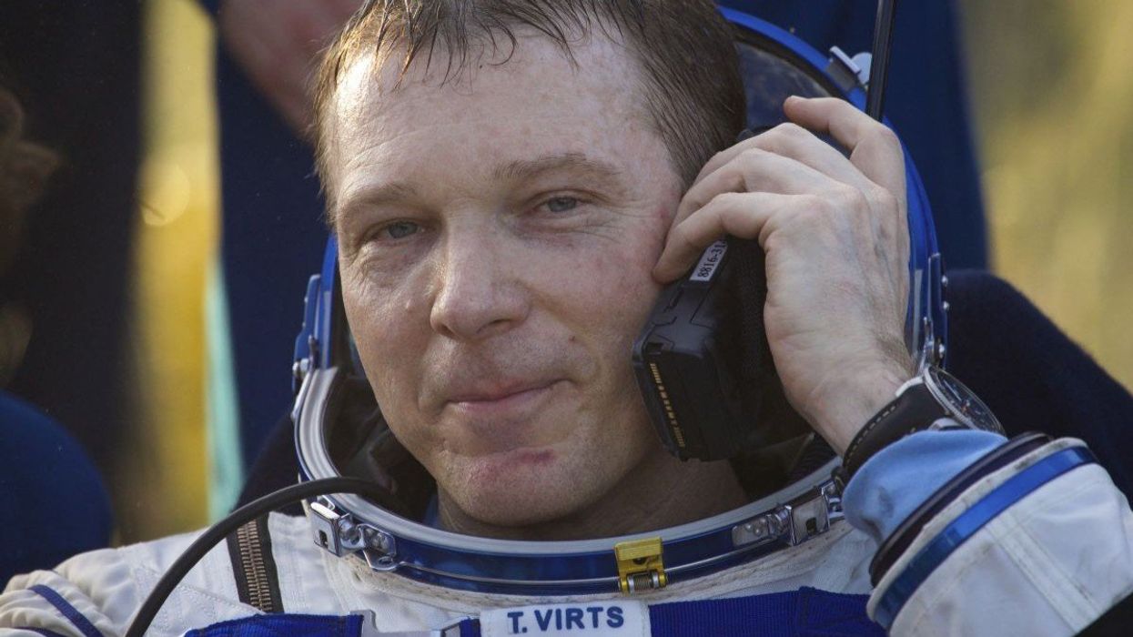 International Space Station (ISS) crew member Terry Virts shortly after landing near the town of Zhezkazgan, Kazakhstan, on June 11, 2015.