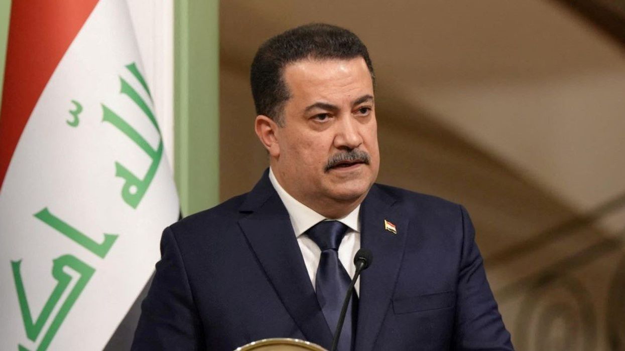 Iraqi Prime Minister Mohammed Shia al-Sudani attends a press briefing in Tehran, Iran, January 8, 2025.